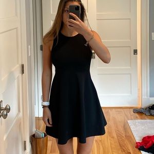 High-neck black dress